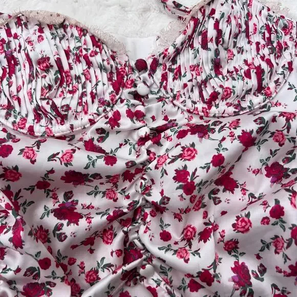 For Love & Lemons Melrose Floral Bustier Corset Top Lace Cottagecore Coquette - Picture 7 of 7